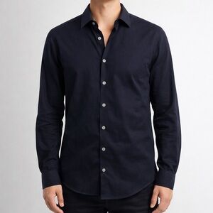 Classic Navy Men's Casual Button Down Shirt